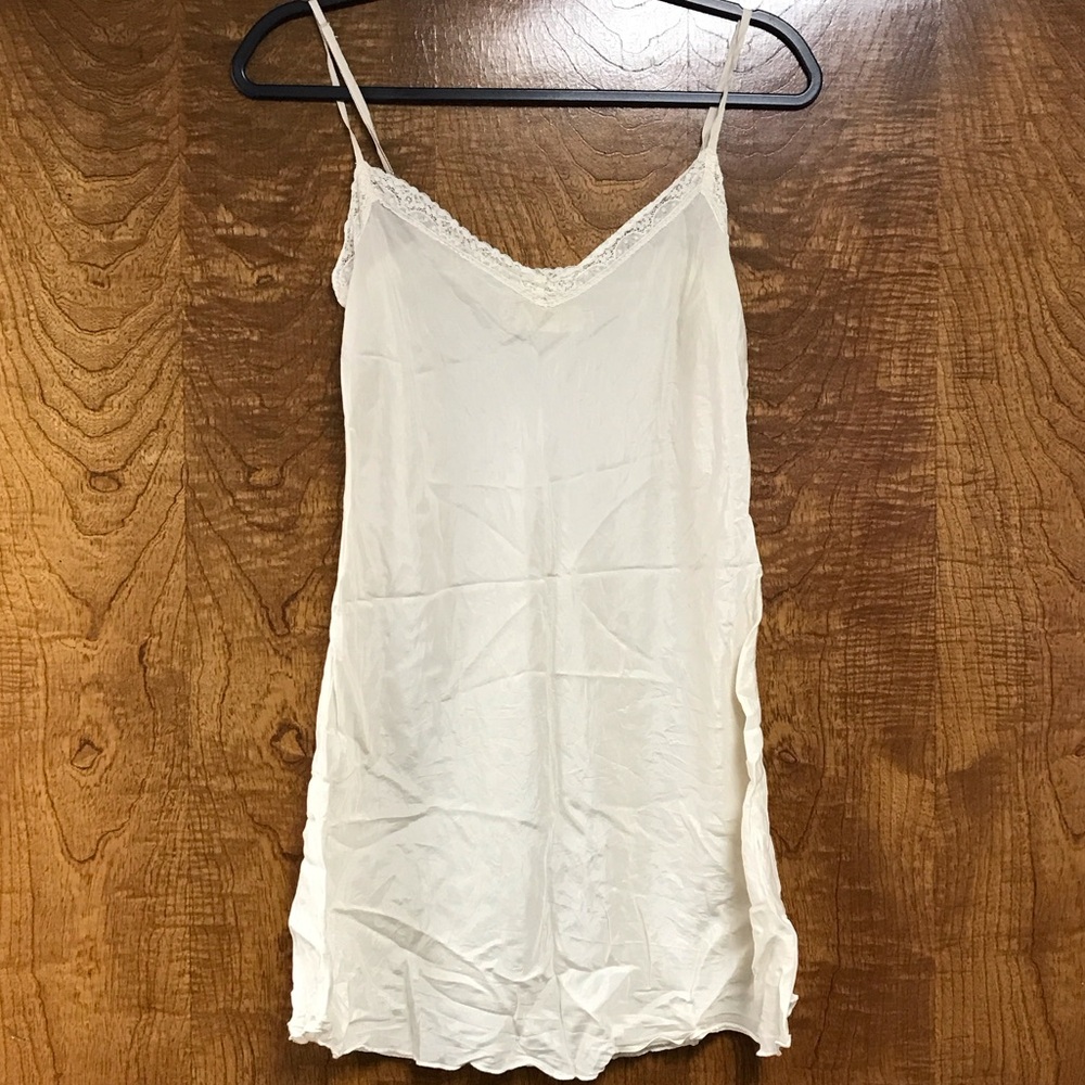 White Lace-Trim Camisole Slip